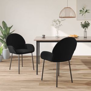 VidaXL Eetkamerstoelen 2 st. Fluweel Zwart