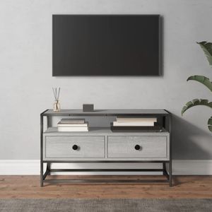 VidaXL Tv-meubel 80x35x45 cm Bewerkt Hout Grijs Sonoma Eikenkleurig