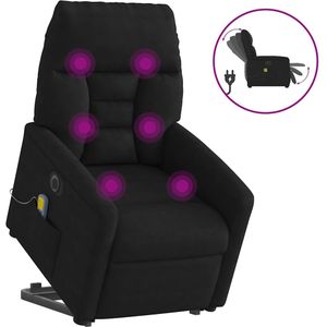 vidaXL - Sta-op-massagestoel - Elektrisch Verstelbaar - Microvezelstof - Zwart