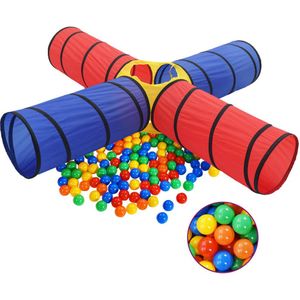vidaXL Kinderspeeltunnel met 250 ballen meerkleurig