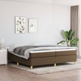 vidaXL Bedframe stof donkerbruin 200x200 cm