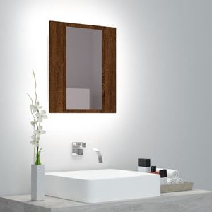vidaXL Badkamerspiegelkast LED 40x12x45 cm bewerkt hout bruineiken