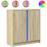 vidaXL - Dressoir - met - LEDx34x85 - cm - bewerkt - hout - sonoma - eikenkleurig