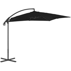 VidaXL Zweefparasol Stalen Paal 250x250 cm Zwart