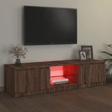 VidaXL TV-meubel met LED-verlichting 140x40x35,5 cm - Bruineikenkleurig