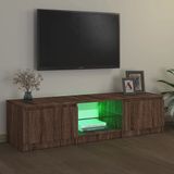 VidaXL TV-meubel met LED-verlichting 140x40x35,5 cm - Bruineikenkleurig