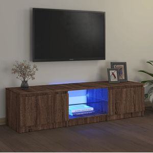 VidaXL TV-meubel met LED-verlichting 140x40x35,5 cm - Bruineikenkleurig