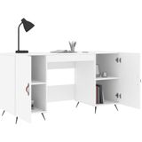 VidaXL Bureau 140x50x75 cm - Bewerkt Hout - Wit