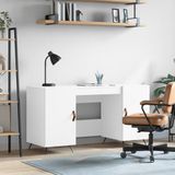 VidaXL Bureau 140x50x75 cm - Bewerkt Hout - Wit