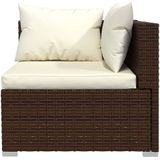 VidaXL Loungeset 12-delig met Kussens - Poly Rattan Bruin