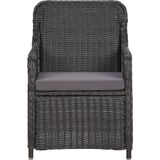 vidaXL 3-delige Bistroset met kussens poly rattan zwart