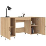 VidaXL Bureau 140x50x75 cm - Bewerkt Hout - Sonoma Eikenkleurig