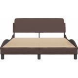 vidaXL Bedframe met hoofdbord kunstleer bruin 140x190 cm