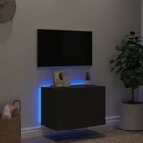 vidaXL Tv-wandmeubel met LED-verlichting 60x35x41 cm zwart