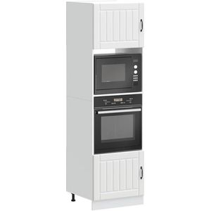 vidaXL - Lucca - Ovenkasten - Wit - Bewerkte Hout - 2 Stuks