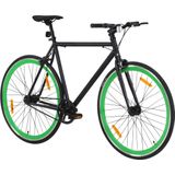 vidaXL Fiets met vaste versnelling 700 c 55 cm zwart en groen