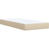 vidaXL Boxspring met matras stof crèmekleurig 90x190 cm
