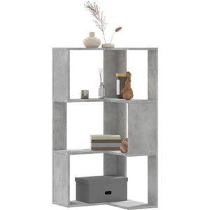 vidaXL Boekenkast 3-laags hoek 50x50x102 cm bewerkt hout betongrijs