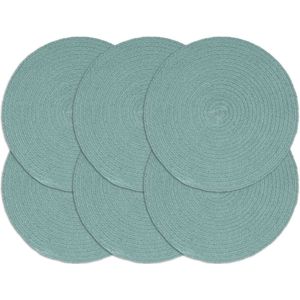 vidaXL Placemats 6 st rond 38 cm katoen effen groen