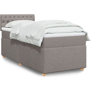 vidaXL Boxspring met matras stof taupe 80x200 cm