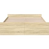 vidaXL Bedframe met lades bewerkt hout sonoma eikenkleurig 150x200 cm