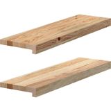 vidaXL Vensterbanken 2 st onbehandeld 70x20x2 cm massief eikenhout