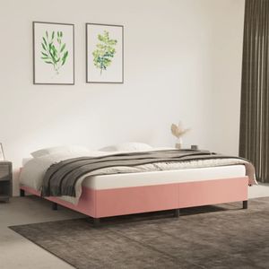 VidaXL-Bedframe-fluweel-roze-160x200-cm