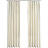 vidaXL-Gordijnen-verduisterend-2-st-met-haken-140x245-cm-fluweel-crème