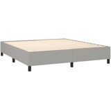 vidaXL Boxspring met matras stof lichtgrijs 180x200 cm