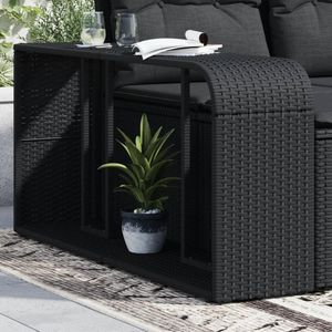 vidaXL Opbergschappen 2 st poly rattan zwart