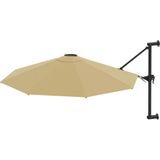 VidaXL Wandparasol Metalen Paal 300 cm Taupe