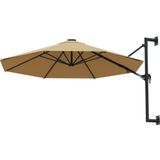 VidaXL Wandparasol Metalen Paal 300 cm Taupe