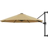 VidaXL Wandparasol Metalen Paal 300 cm Taupe