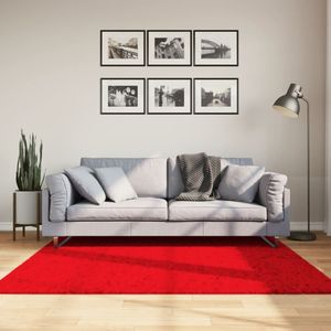 vidaXL-Vloerkleed-HUARTE-laagpolig-zacht-wasbaar-160x160-cm-rood