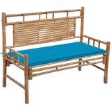vidaXL Tuinbank met kussen 120 cm bamboe