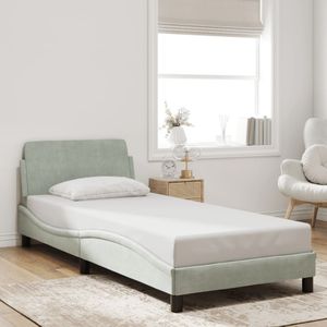 vidaXL - Bedframe - zonder - matrasx190 - cm - fluweel - lichtgrijs