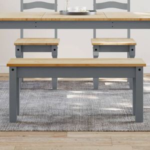 vidaXL Eetkamerbank Panama 105x30x45 cm massief grenenhout grijs