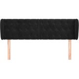 vidaXL Hoofdbord met randen 163x23x78/88 cm fluweel zwart