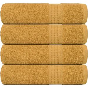 vidaXL Badhanddoeken 4 st 100x150 cm 360 g/m² 100% katoen goudkleurig