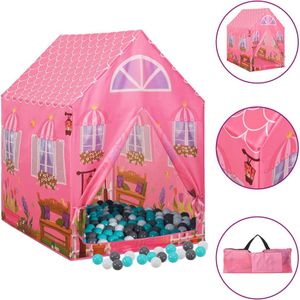 vidaXL Kinderspeeltent met 250 ballen 69x94x104 cm roze