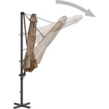 vidaXL Parasol met draagbare voet taupe