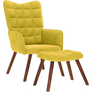 vidaXL - Relaxstoel - Geel - Fluweel