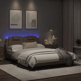 vidaXL Bedframe met LED-verlichting kunstleer cappuccino 120x200 cm