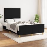 vidaXL Bedframe met hoofdbord stof zwart 120x190 cm