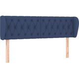 vidaXL Hoofdbord met randen 163x23x78/88 cm stof blauw