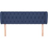 vidaXL Hoofdbord met randen 163x23x78/88 cm stof blauw