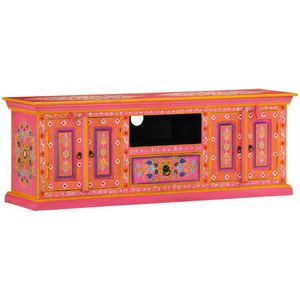 vidaXL-Tv-meubel-110x30x40-cm-massief-mangohout-roze