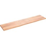 vidaXL Tafelblad 220x50x(2-4)cm behandeld massief eikenhout lichtbruin