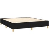 vidaXL Boxspring met matras stof zwart 160x200 cm