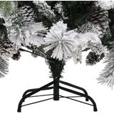 vidaXL Kerstboom met dennenappels en sneeuw 195 cm PVC en PE